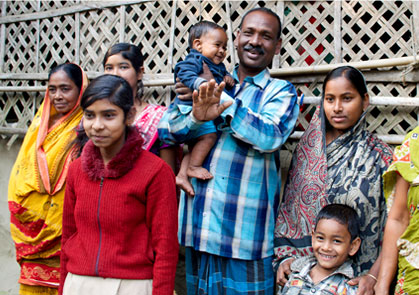 Family in Bengali Village